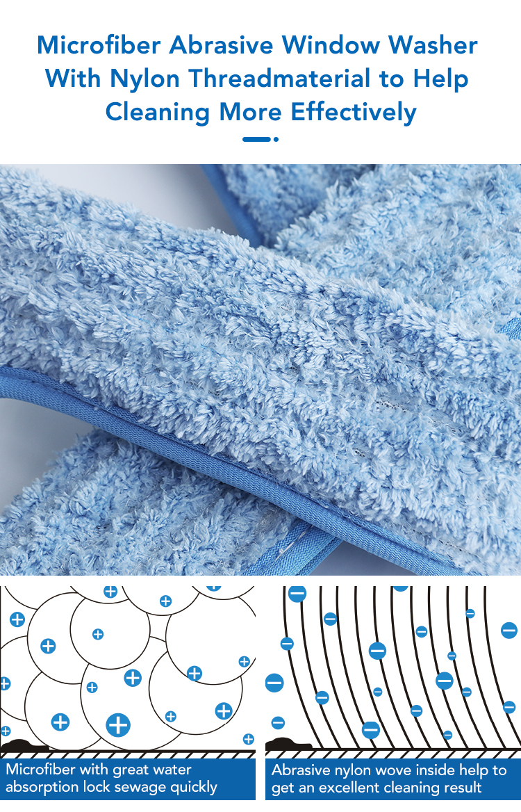 CT Window Washer With Microfiber Abrasive Replacement - Cleanic Cleaning Equipment